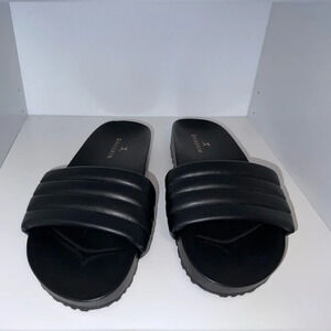 Danskin, 8, black, leisure, vegan upper, slip on sandals, balance man-made.